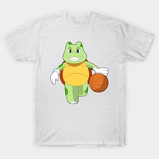 Turtle as Basketball player with Basketball T-Shirt